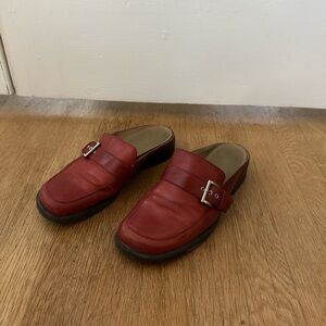 Naturalizer Red Leather Mules